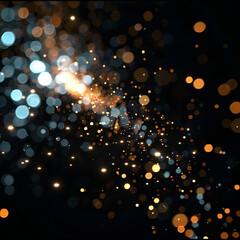 trap code shine on black background，abstract background with bokeh。