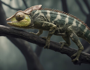 Wall Mural - iguana on a tree, iguana on a branch