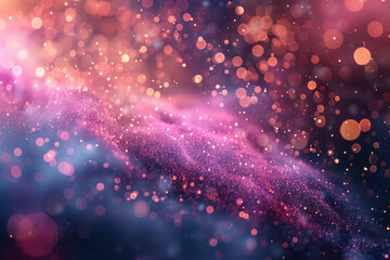 Poster - Shimmering particles floating in an abstract universe, captured in close-up,