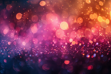 Fototapete - Shimmering particles floating in a vibrant, abstract cosmos, shown in close detail,