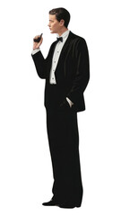 Poster - PNG Speech bubble portrait standing tuxedo.