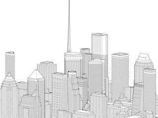 city architecture vector 3d illustration