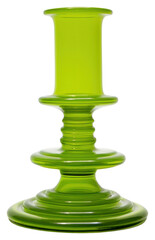 Sticker - PNG Lime green retro glass candlestick holder vase white background drinkware.