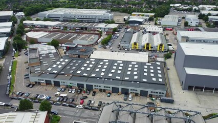 Wall Mural - High Angle View of Industrial Estate at Hanger Hill London City of England United Kingdom. May 3rd, 2024