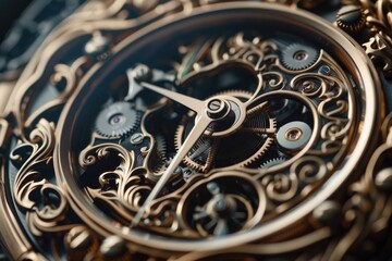Aufkleber - Close-up of intricate watch mechanism