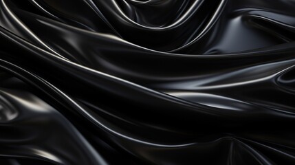 Wall Mural - Black shiny fabric texture background