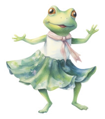 Sticker - PNG Frog dancing amphibian animal representation.