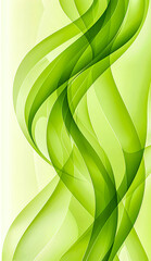 Wall Mural - Green abstract waves