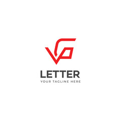 GV, VG letter logo design template elements. Modern abstract digital alphabet letter logo.