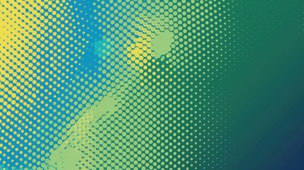 Wall Mural - Abstract Halftone Pattern in Blue, Yellow and Green