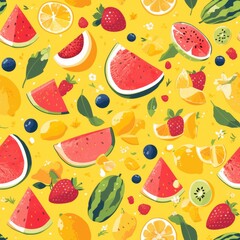 Poster - Texture of berry-fruit mix