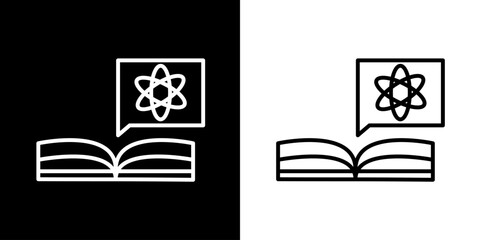Scientist book icon. School icon. Education. Study icon. Black icon. Silhouette icon.