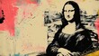 © vishal - mona lisa digital abstract retro vintage style pop art with texture effect background with copy space
