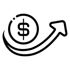 Wall Mural - dollar coin arrow increase icon