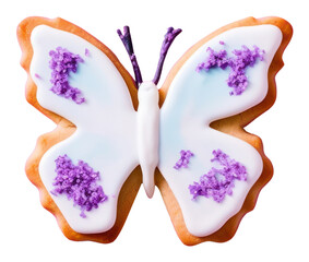 Canvas Print - PNG Butterfly icing dessert cookie.