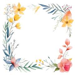 Sticker - PNG Midsummer frame watercolor backgrounds pattern wreath