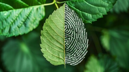 Wall Mural - Tree leaf appears like fingerprint