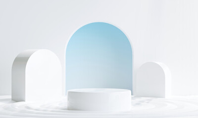 Wall Mural - Minimal product placement background. podium display for product presentation. 3d illustration