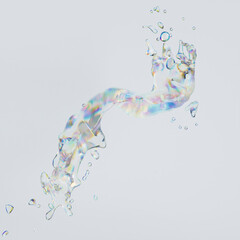 Wall Mural - Abstract gradient wave chromatic dispersion spectral effect. 3d rendering