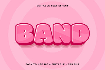 Poster - band editable text effect 3d trendy cartoon template style cute vector