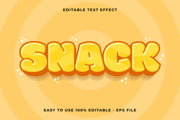 Poster - snack Editable text effect 3d Trendy Cartoon template style cute vector