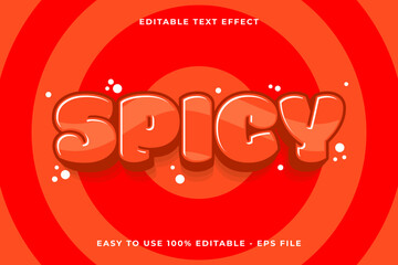 Wall Mural - spicy Editable text effect 3d Trendy Cartoon template style cute vector