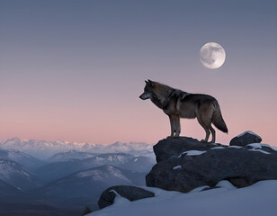 wolf howling at night, wolf howling at the moon, wolf howling in the snow