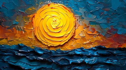 Wall Mural - Abstract sunshine oil painting poster background