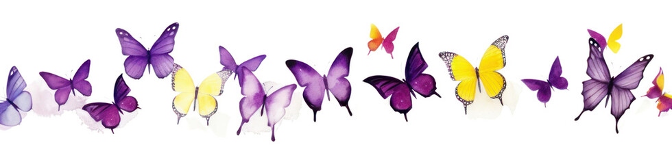 Poster - PNG Purple butterflies petal white background creativity