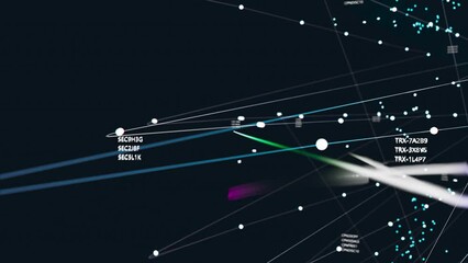 Poster - Dark Screen Replacement Background: 3D isualization of an AI Neural Network Interface, Show Dynamic Data Flow and Connections. Machine Learning and Artificial Intelligence Visual Concepts