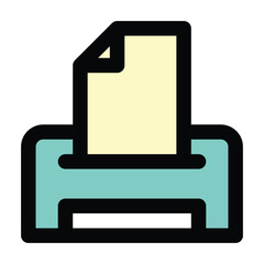 Poster - Printer icon, vector illustration, filled style, best used for web