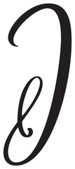Canvas Print - Vector calligraphy hand drawn letter I logo. Script font. Handwritten brush style