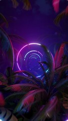 Wall Mural - Neon Frame in The Jungle	
