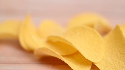 Canvas Print - potato chips close up