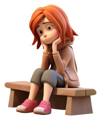 Poster - PNG Figurine sitting cartoon cute