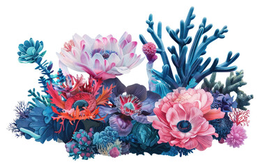 Poster - PNG Flower Collage aquarium flower outdoors pattern