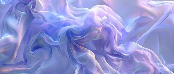 Wall Mural - abstract ethereal fabric, soft flowing pastel colors, gentle curves creating a dreamy and serene vis