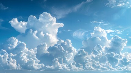 Wall Mural - blue sky with white clouds, cloud formations, professional photography in the style of cloud formati