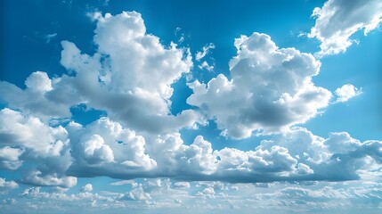 Wall Mural - blue sky with white clouds, cloud formations, professional photography in the style of cloud formati