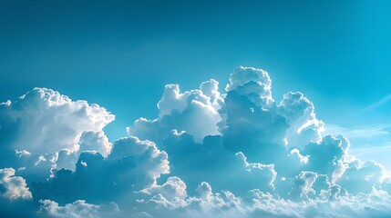 Wall Mural - blue sky with white clouds, cloud formations, professional photography in the style of cloud formati