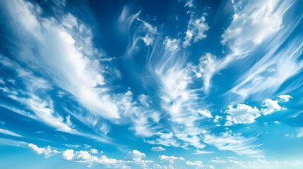 Wall Mural - blue sky with white clouds, cloud formations, professional photography in the style of cloud formati