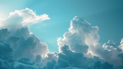 Wall Mural - blue sky with white clouds, cloud formations, professional photography in the style of cloud formati