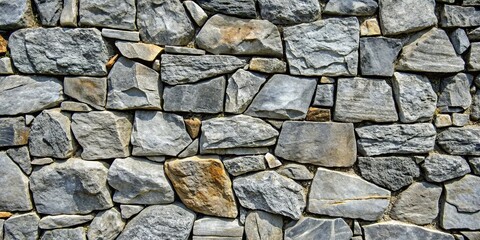 Wall Mural - Close-up of a gray stone wall with irregularly shaped stones, stone, wall, texture, background, gray, natural