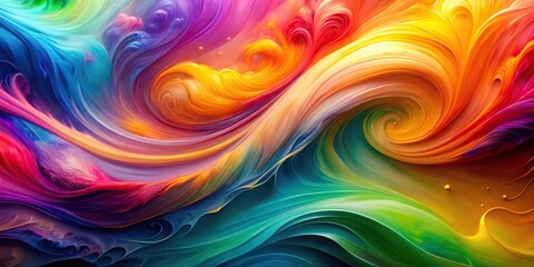 Wall Mural - Abstract vibrant colors background with swirling fluid motion featuring a rainbow of hues, innovation, creativity