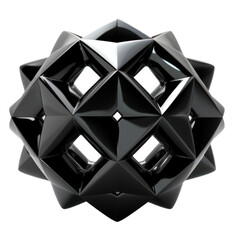 Poster - PNG Polyhedra interlocked shape black accessories.