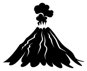 Wall Mural - PNG Volcano silhouette outdoors stencil.