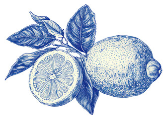 Poster - PNG  Antique of lemon drawing sketch fruit.