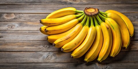 Wall Mural - Ripe yellow bananas hanging in a bunch , Tropical, Fruit, Healthy, Fresh, Grown, Organic, Harvest, Farm, Agriculture, Vitamin