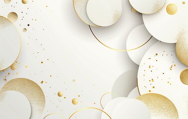 Wall Mural - image of a business card background with white and golden circles design. generative ai