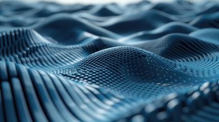 Poster - abstract blue waveform texture for modern digital designs, with fluid and futuristic motion. aig53m